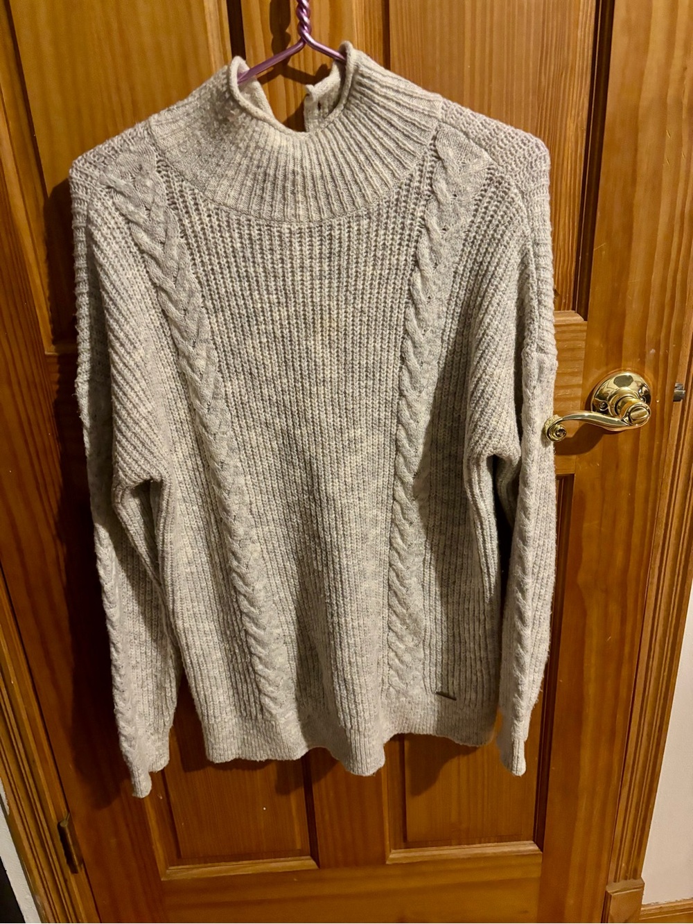 Abercrombie & Fitch Turtleneck Cableknit Sweater Small button back